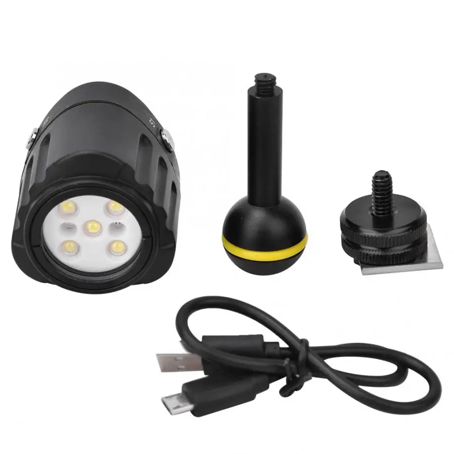 Светодиодсветильник лампа для подводной съемки диаметром 40 м/7500 футов с батареей