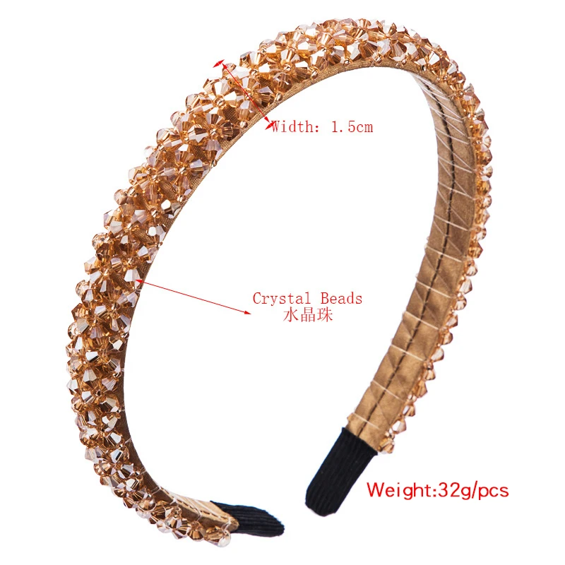 

Bling Crystal Headband Hair Accessories For Women Luxxury Handmade Beaded Designer Hairbands Wholesale Bow Hoop Head Bands New