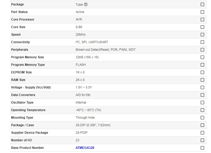 10 шт. Atmega328 328 Оригинальный микроконтроллер Atmega328-Pu Mega328 Микроконтроллер Dip28 Чип Atmega328p-Pu Dip-28 Atmega328p Pu on.