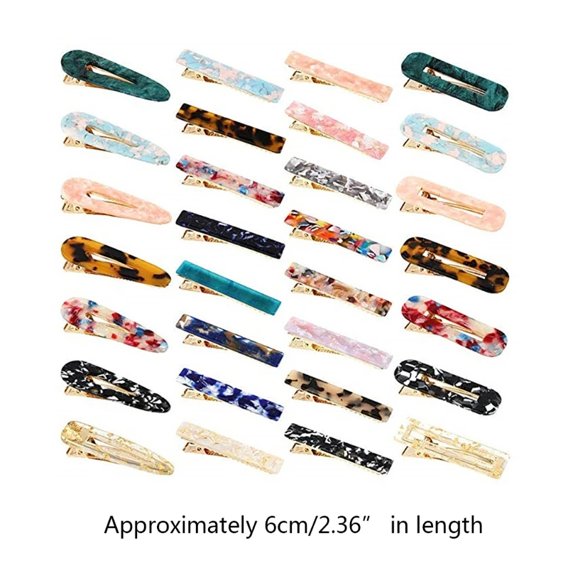 

1 Set Acrylic Resin Cellulose Acetate Hair Clips Barrettes Geometric Alligator Duckbill Hairpins Leopard Hair Accessory