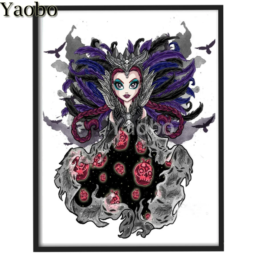 

Полноразмерная 5D алмазная живопись «сделай сам», вышивка крестиком, темный лес, ведьма, Алмазная мозаика, алмазная вышивка, изображение злы...