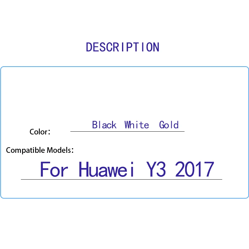 

5.0'' LCD For Huawei Y3 2017 LCD Display Touch Screen Digitizer Assembly Replacement For Huawei Y3 2017