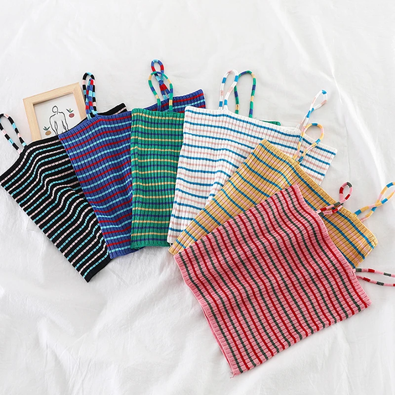 Женский жилет Лето 2019 Модный маленький свежий новый простой полосатый цвет