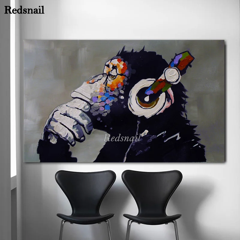 

Полноформатная Алмазная вышивка 5D, вышивка крестиком, мышление гориллы, DJ обезьяна, Алмазная мозаика «сделай сам», картина Стразы EE1244