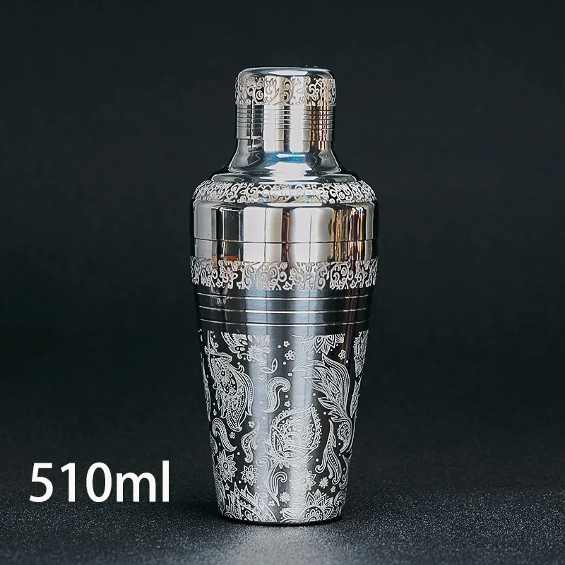 510 мл японский стиль барный коктейль-шейкер - Цвет: Etched pattern