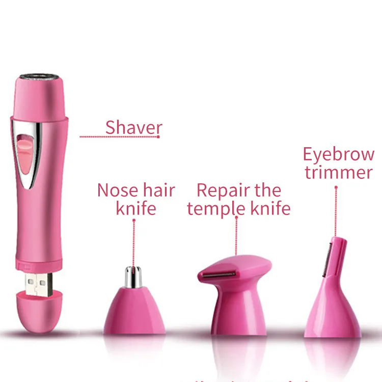 Бесплатная доставка Мини Триммер для удаления волос 4 в 1 эпилятор