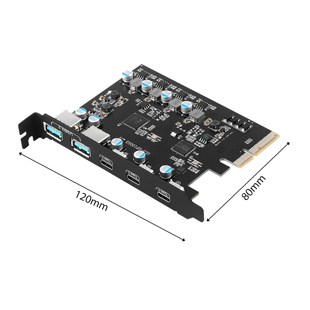 Плата расширения PCIE X4 на USB 3 2 Gen2 с портами типа C 10 Гбит/с адаптер двойным A + чип