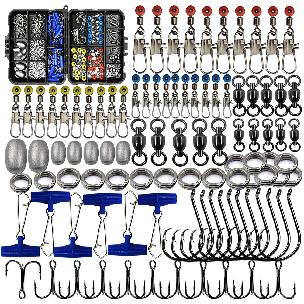 172 шт./корт. Набор рыболовных снастей включая круглые крючки тройные Крючки
