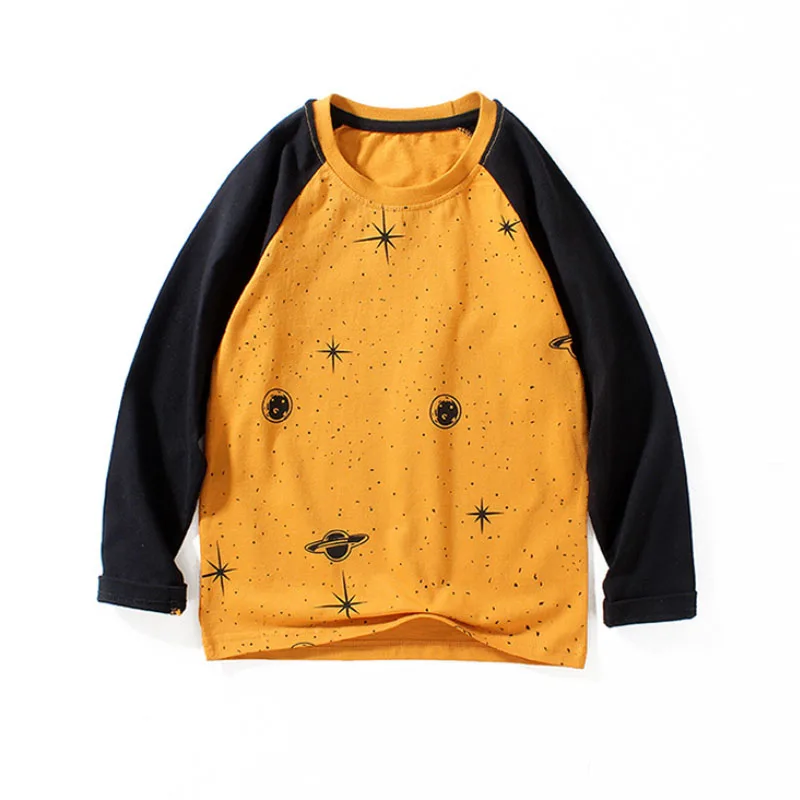 

Kids clothes sweat shirt T-shirt space interstellar print bottoming shirt boys girls 4-13Age middle Older child Quality clothing