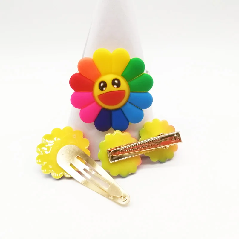 3 шт./компл. эластичный с цветочным принтом резинки для волос Набор шпилек девочек