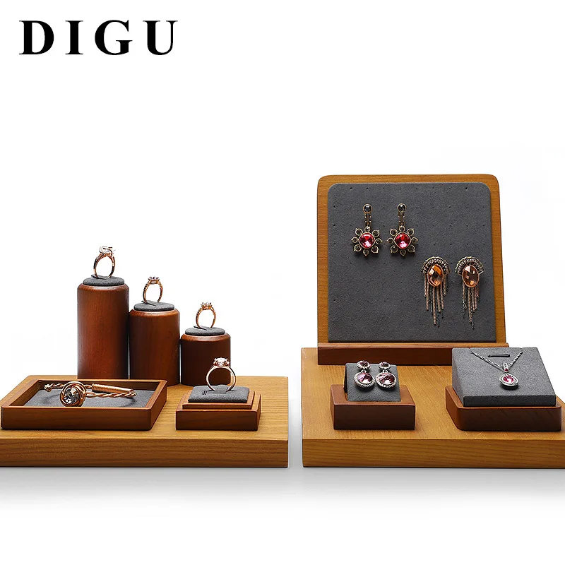 

Window jewelry display props set high-end necklace pendant ring seat jewelry display stand shooting props bottom plate