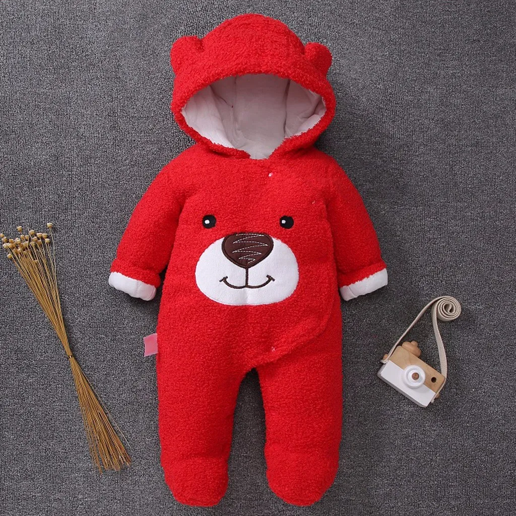 

Baby Girl Clothes Baby Boy Clothes Jumpsuit Infant Baby Girls Boys Bear Winter Zip Thick Snowsuit Hoodie Coat Jumpsuit Clothes