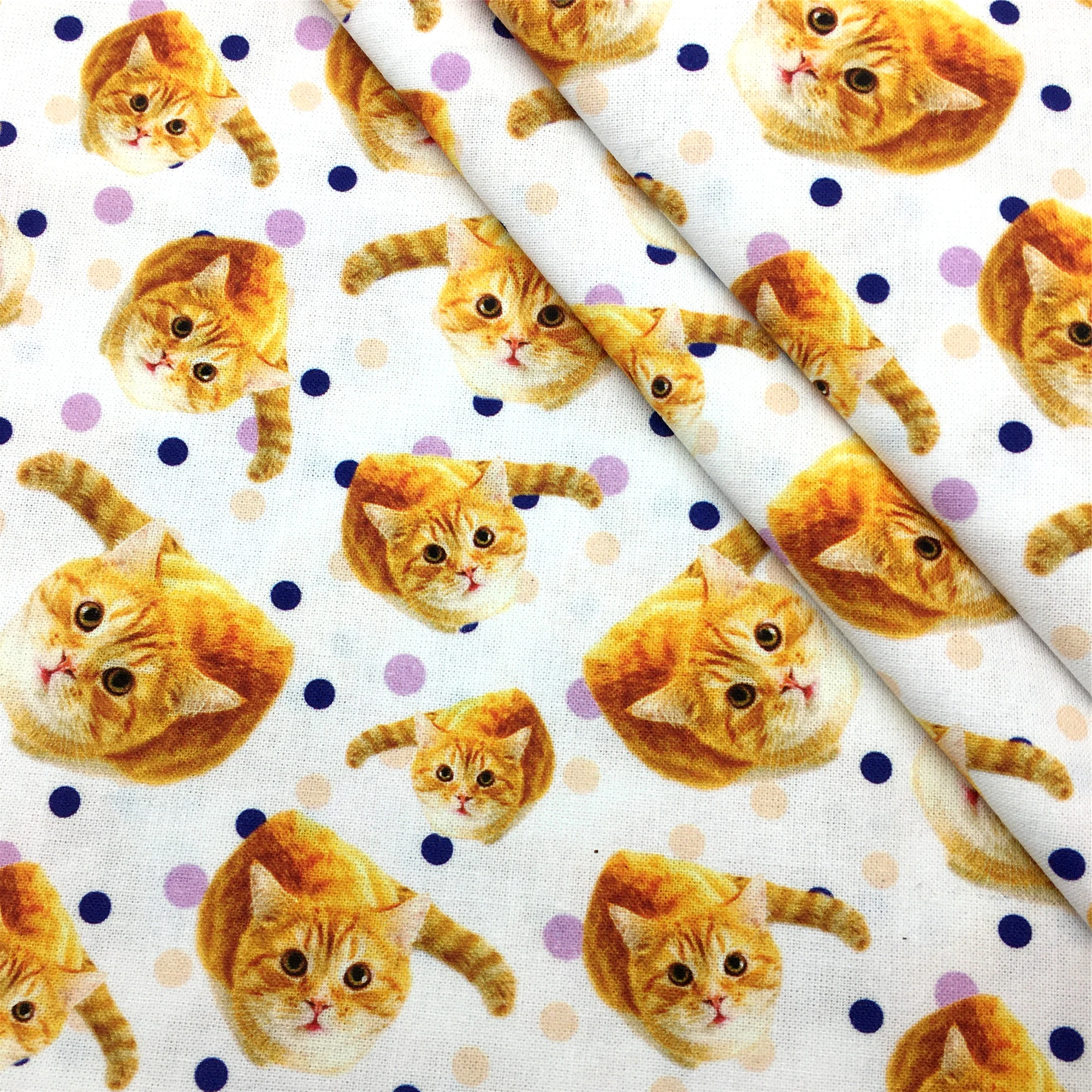 Кошачий лоскутный полиэстер-хлопковый материал для шитья, квилтинга и рукоделия, с печатным рисунком 50 * 145 см, DIY материал c21553.