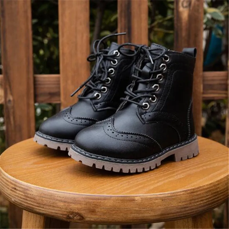 Детские Ботинки Martin высокие ботинки из искусственной кожи для девочек и