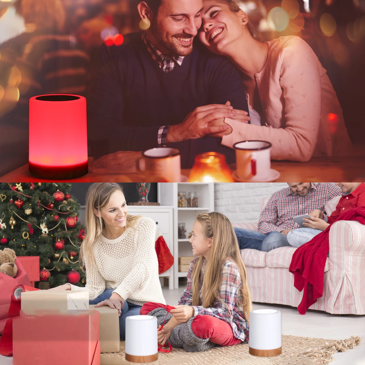 USB Rechargeable Touching Control Bedside Light Dimmable Table Lamp Warm White & RGB Night for Living Room Bedrooms Office | Лампы и