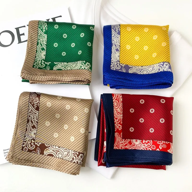 

Vrouwen 100% Zijden Sjaal Vierkante Hals Haarband Sjaals Foulard Sjaals En Wraps Dot Print Kleine Halsdoek Bandana Hoofdband