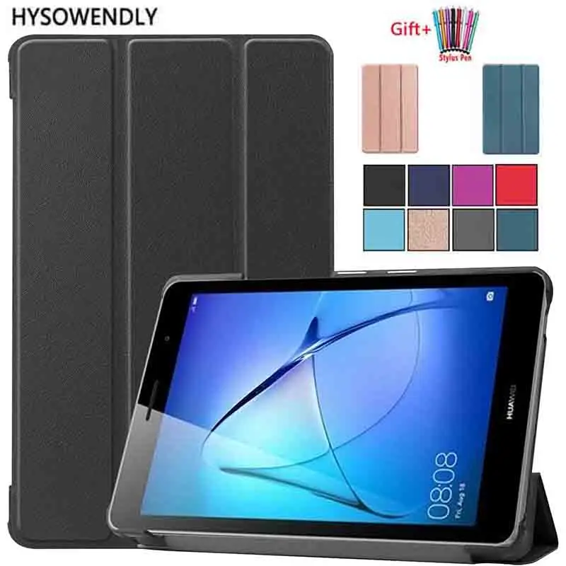 

Tri-Fold Flip Stand PU Leather Cover Case For Huawei MatePad T8 Tablet Cover Funda Kobe2-L03 KOBE2-L09 kob2-w09 Back Shell Coque