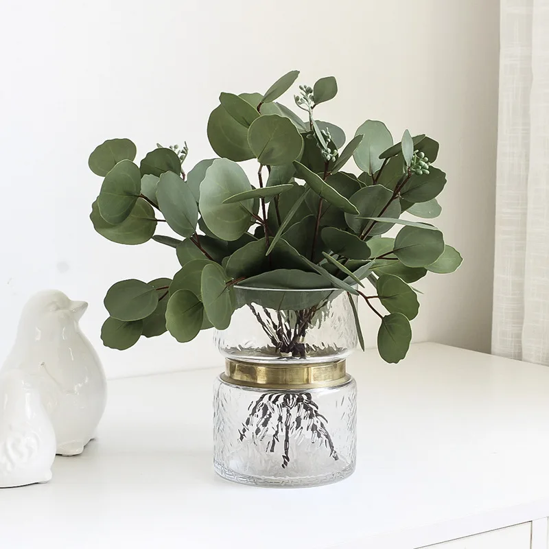 

Simulation Eucalyptus Leaves Simulation Flower Leaves Green Plants Bedroom Desk Decor Aesthetic Small Plant Monstera