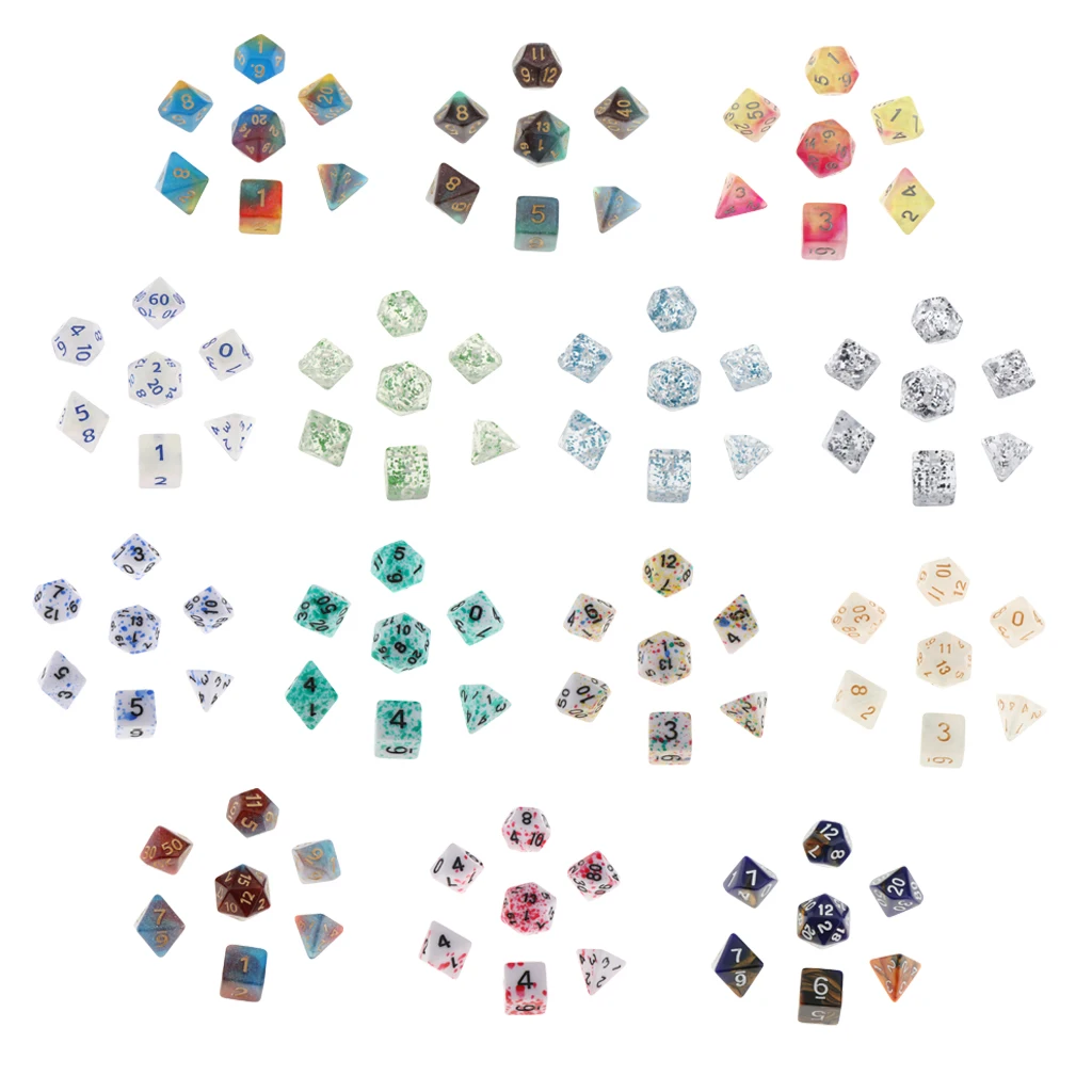 7 шт. многогранный Набор кубиков MTG DND RPG кубик для настольной игры D & ролевые