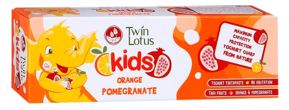 Детская зубная паста «Апельсин и Гранат» Twin Lotus, 3-10 лет, 50 г