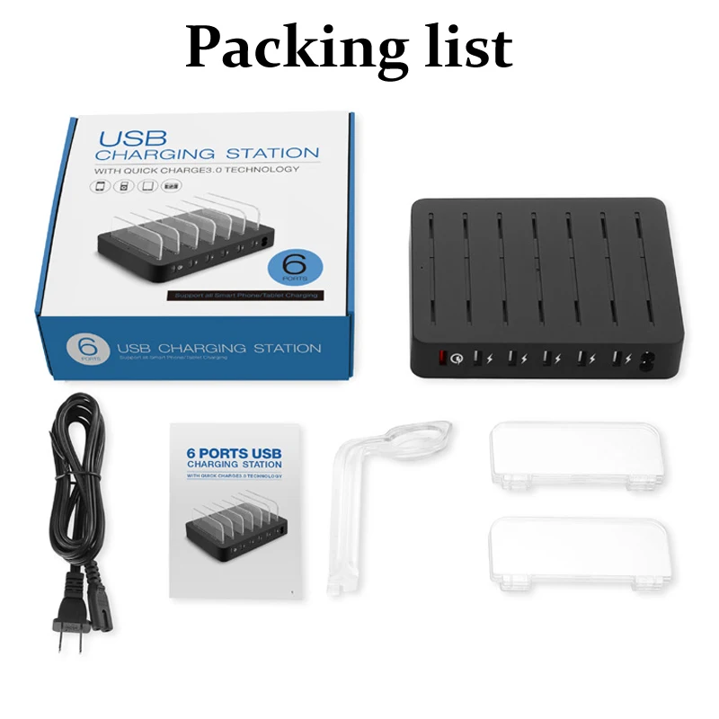 

Ymesy Charging Station with Quick Charge QC 3.0,Fastest 6-Port Docking Station,USB Charging Station for Multiple Devices,Phones