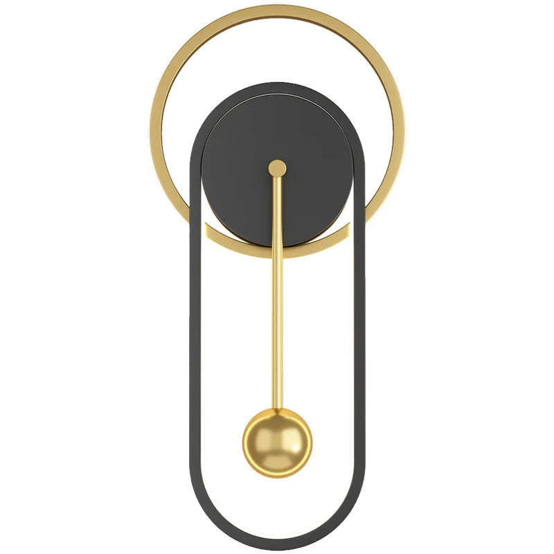 

Nordic Simple Noiseless Clock Wall Lamp Living Room Background Wall Decorative Artistic Personality Designer Creative lighting