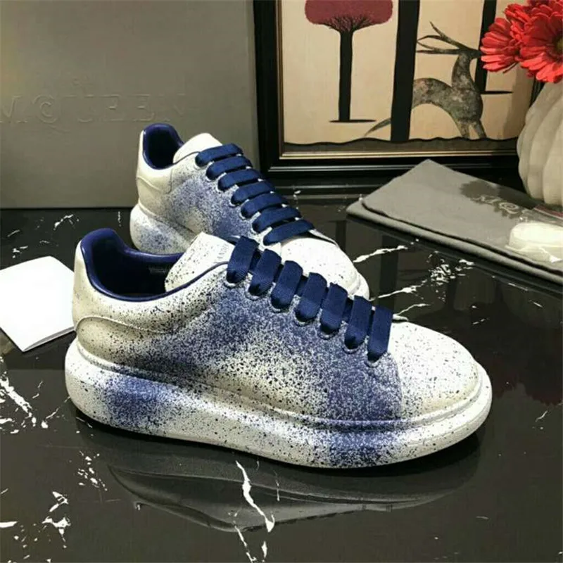 colorful mixed color cool style Spring Autumn Genuine Leather Women Casual Shoe designer Brand 2019 Sneaker Lace up sports shoe | Обувь