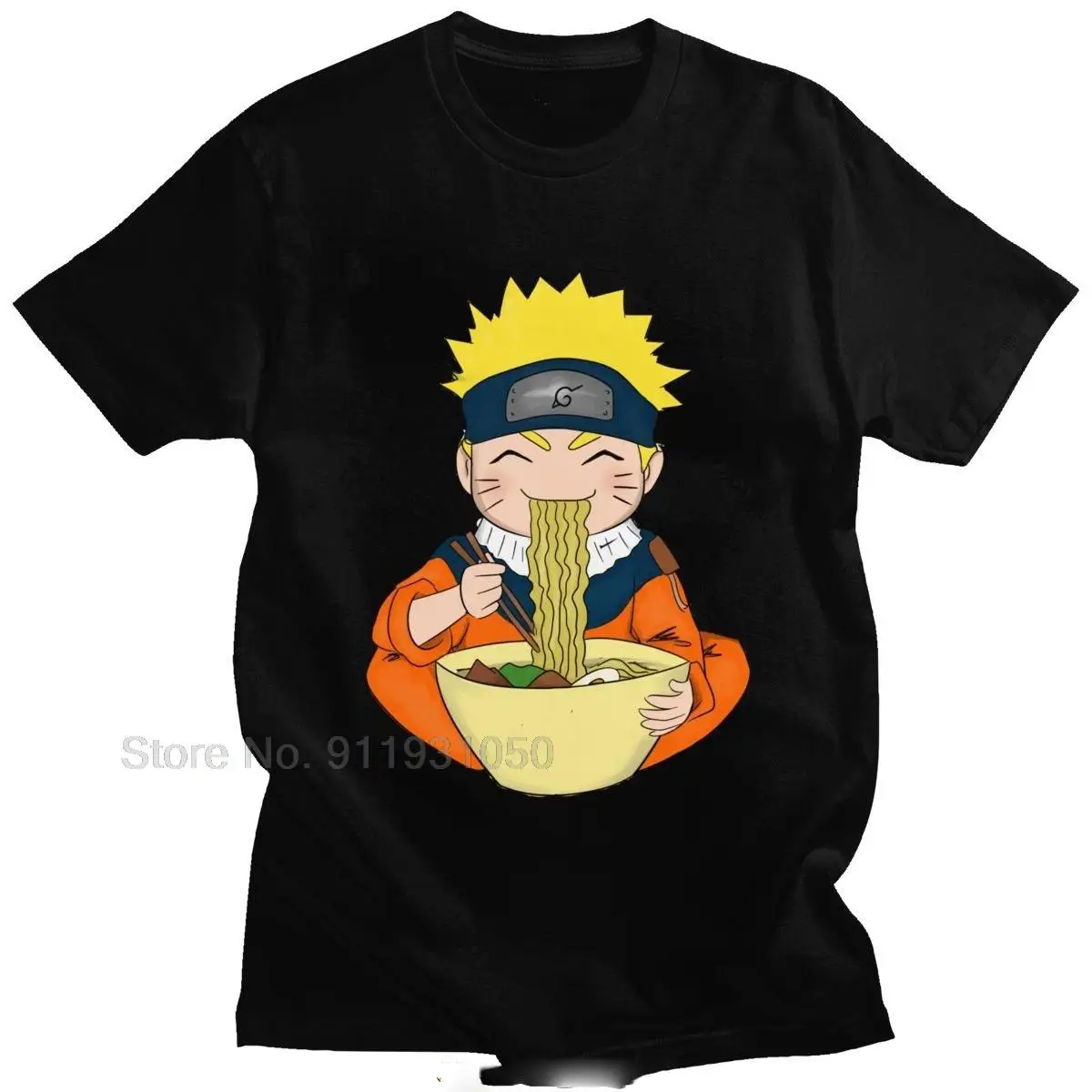 

Summer Unique Men's Cute Narutos Shippuden T-shirt Men's Short-sleeved T-shirt Casual Uzumaki Ramen T-shirt Anime