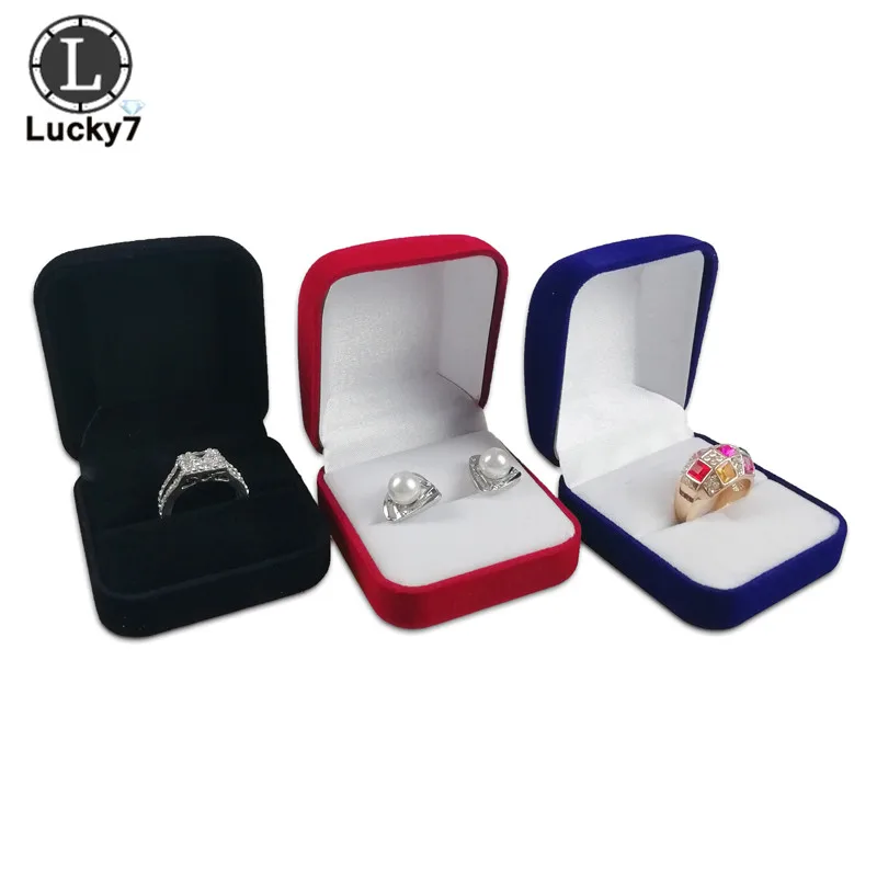 Бархатная шкатулка для ювелирных изделий бокс хранения обручальных колец