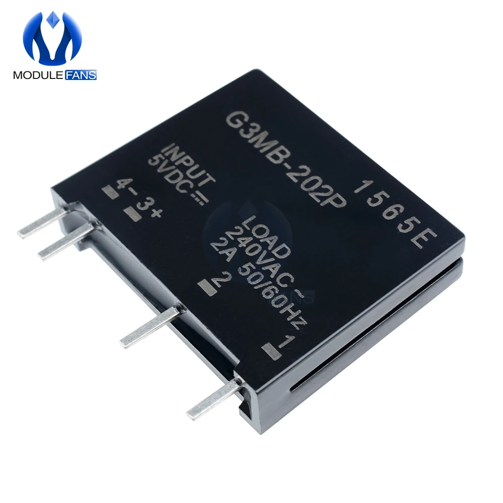 5 шт. релейный модуль Φ G3MB 202P PCB SSR In 5V DC Out 240V AC 2A Твердотельный для Arduino Diy Electronic|relay