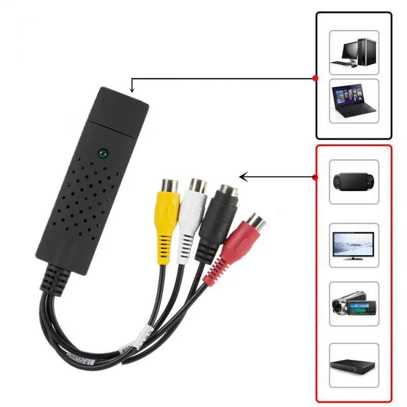 RGEEK USB видео адаптер с аудио ТВ DVD VHS Captura de v ideo карта Аудио AV для компьютера/CC TV