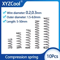10pcs compression spring small pressure release mechanical return spring steel wire diameter 0 2 0 3mm outer diameter 1 5 6mm
