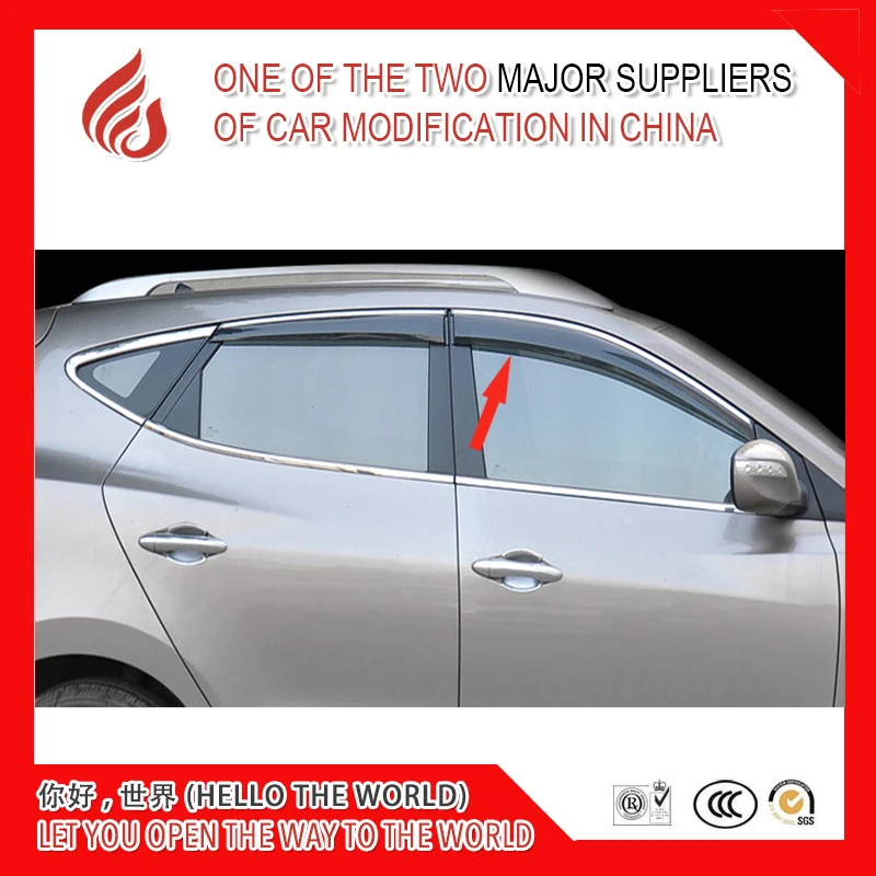 

4 Piece Injection molding trim vent shade rain sun wind deflector window visor for Tucson 2005-2013 2015-2018