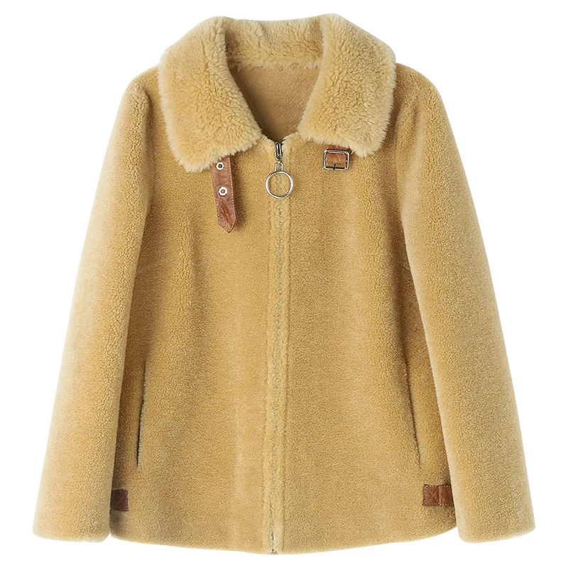 

2019 новый 100% пальто из натурального овечьего меха женские новые модные теплые плотные длинные штаны Стиль меховая верхняя одежда дамы из натуральной кожи Шерстяное пальто C104-05