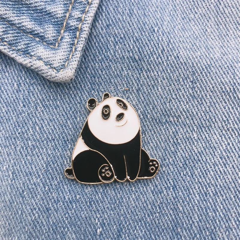 Cartoon Cute Animal Panda Polar Bear Enamel Brooch Custom Alloy Badge Cowboy Clothes Bag Pin Sweet Jewelry Gift For Friends | Украшения и