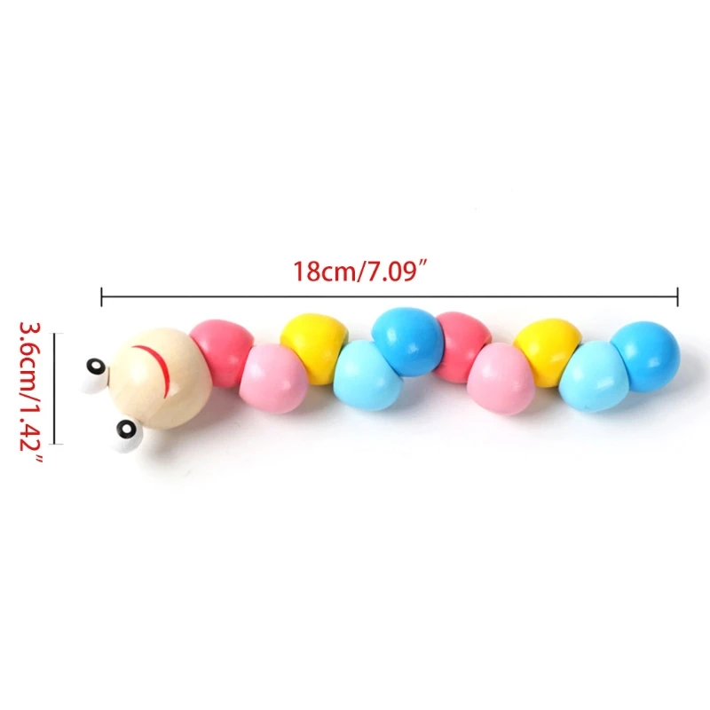 

W3JF 1Set Montessori Baby Toy Infant Block Free-Transmission Twisting Toy Interactive Educational Baby Block Sensory Worm Toy