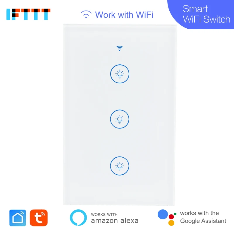 Wifi умный настенный светильник с сенсорной панелью стандарт США дом работает Alexa