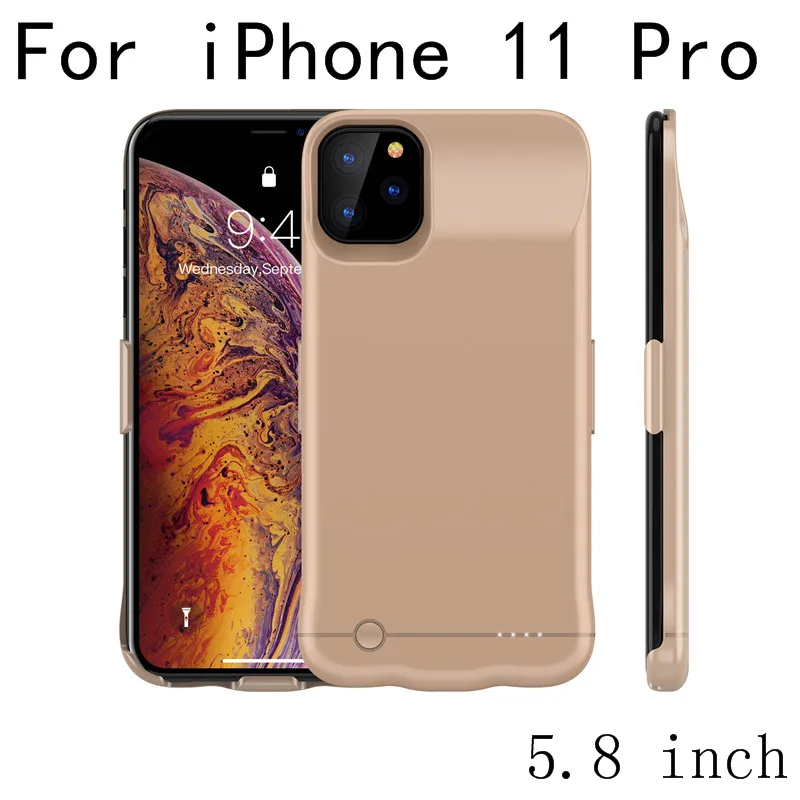 Тонкая батарея, зарядное устройство, чехлы для iPhone 11 Pro Max, внешний блок питания, чехол для iPhone 11, задняя крышка для аккумулятора, чехол для зарядки - Цвет: i11 Pro-Gold