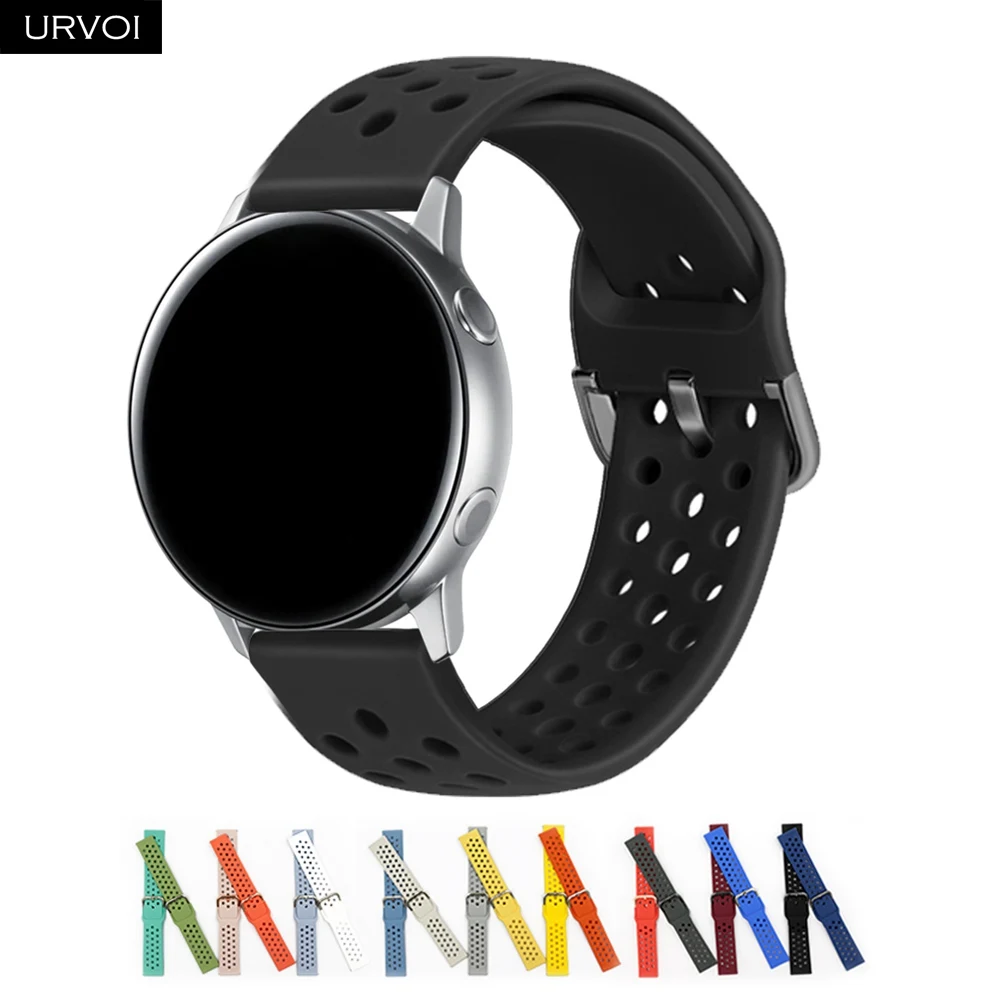 URVOI силиконовой лентой для Galaxy Watch Active/42/46 мм шестерни ремешок для спортивных часов для HUAWEI GT быстроразъемные контакты мягкий сменный 20/22 мм