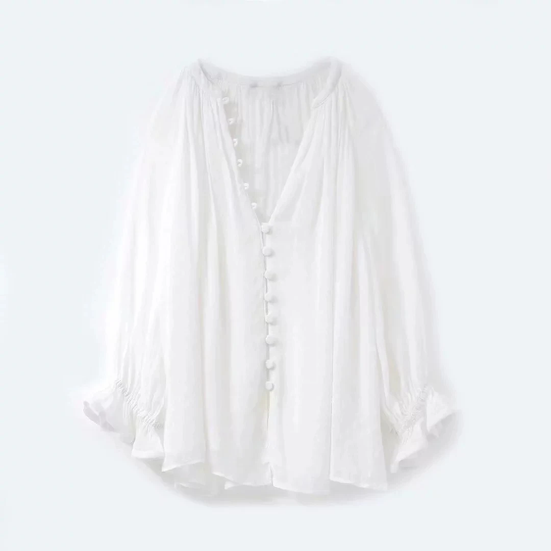 Увядшие blusas mujer de moda английские офисные женские солидные с v-образным вырезом сексуальные марлевые рубашки кимоно рубашки женские Топы И Футболки