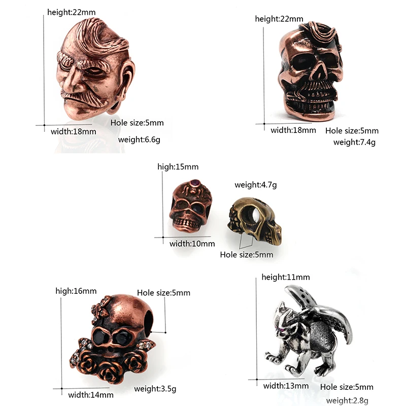 Бусины-разделители для изготовления ювелирных изделий бусины в форме черепа