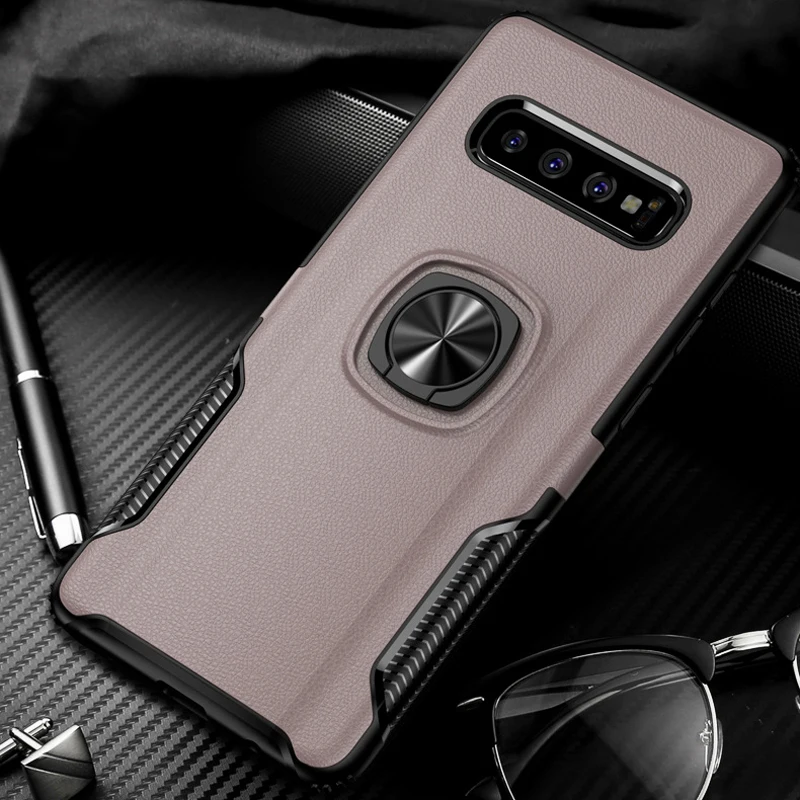 Ударопрочный чехол с магнитным кольцом для samsung S10 Plus S 9 10 A8 силиконовые чехлы для samsung Galaxy S10Plus чехол A 8 - Цвет: Pink