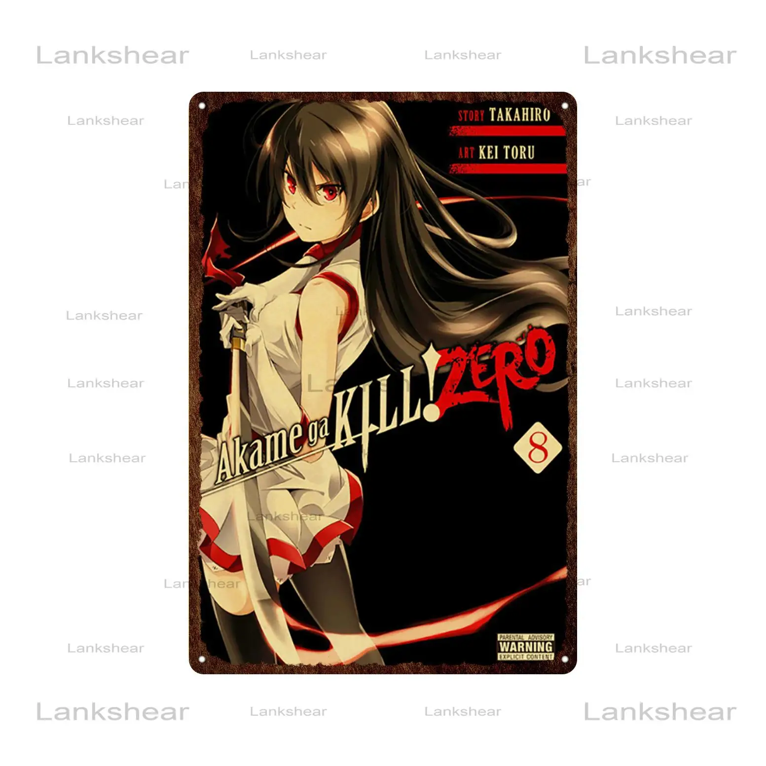 

New Metal Signs Wall ARTS Japanese Classic Anime Akame Ga Kill Kraft Paper Poster Printed for Bedroom/bar Vintage Decorative