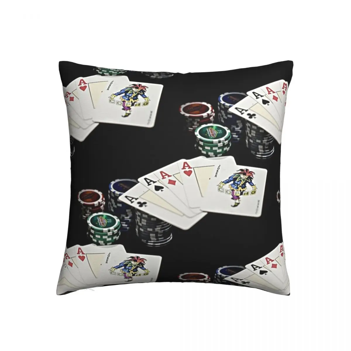 

Poker Pillow Case Poker Night Funny Polyester Pillowcase Sofa Zipper Summer Cover