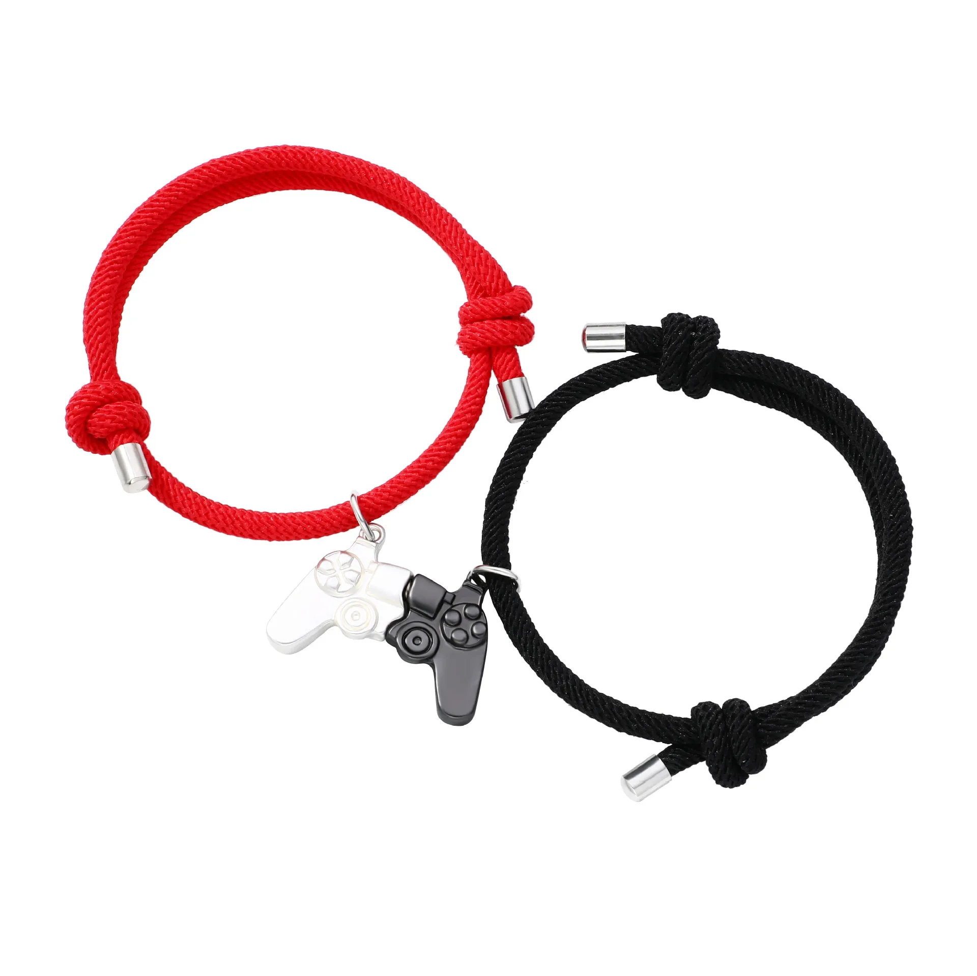 1 Pair Gamepad Couple Pendants Magnetic Red and Black Rope Game Console Paired Friendship Bracelet Wholesale to Resell