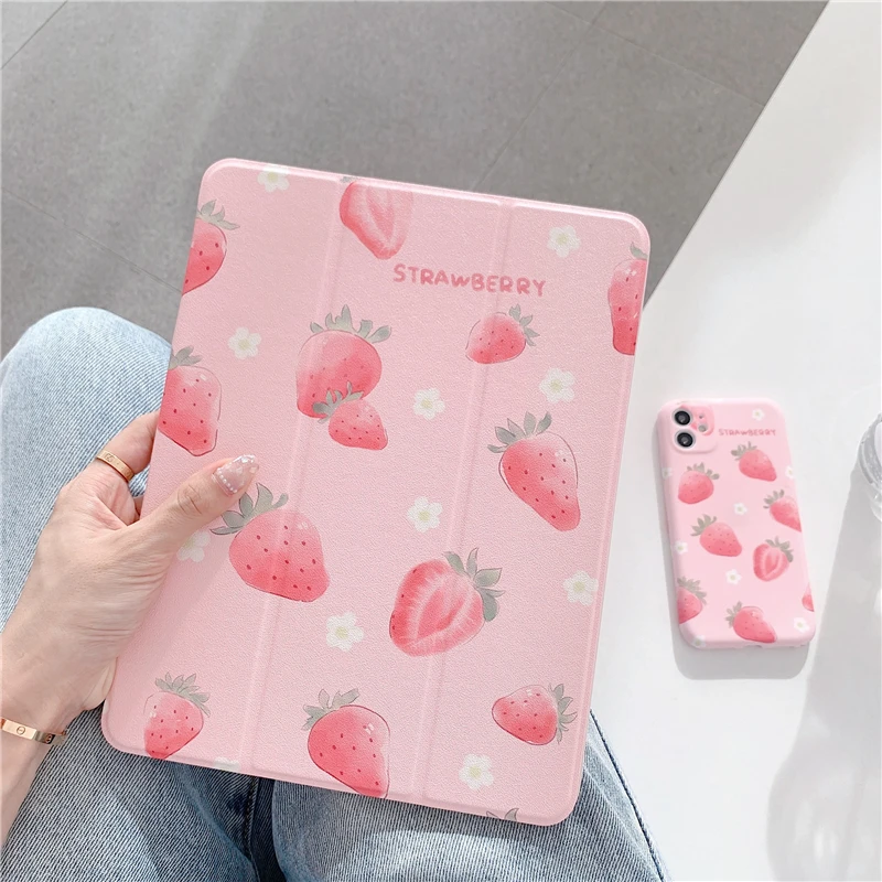 Simpatica fragola per iPad Pro 2020 2018 AIR3 custodia da 10.5 pollici per iPad 2017 2018 Air2 9.7