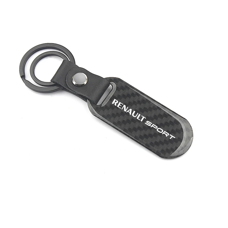Auto KeyRing For Fiat 500 Mitsubishi alfa romeo benz renault sport Logo Carbon fibre KeyChain Badge Key Ring Emblem Chain | Автомобили и