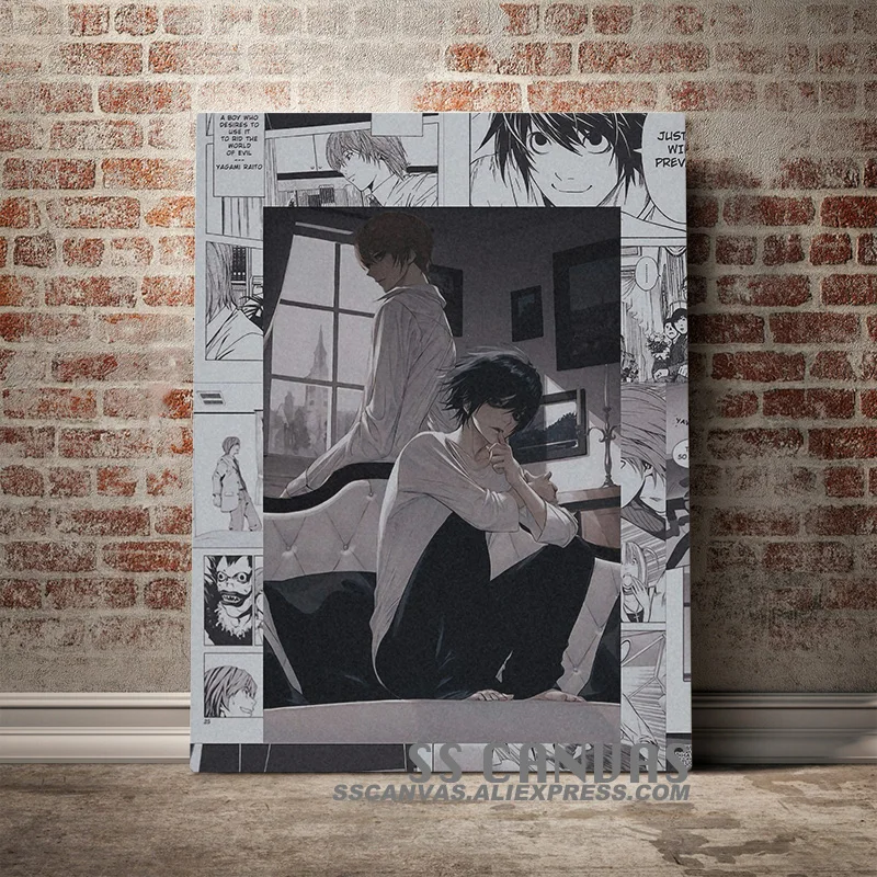 Персонажи аниме тетрадь смерти живопись на холсте Декор настенные картины для