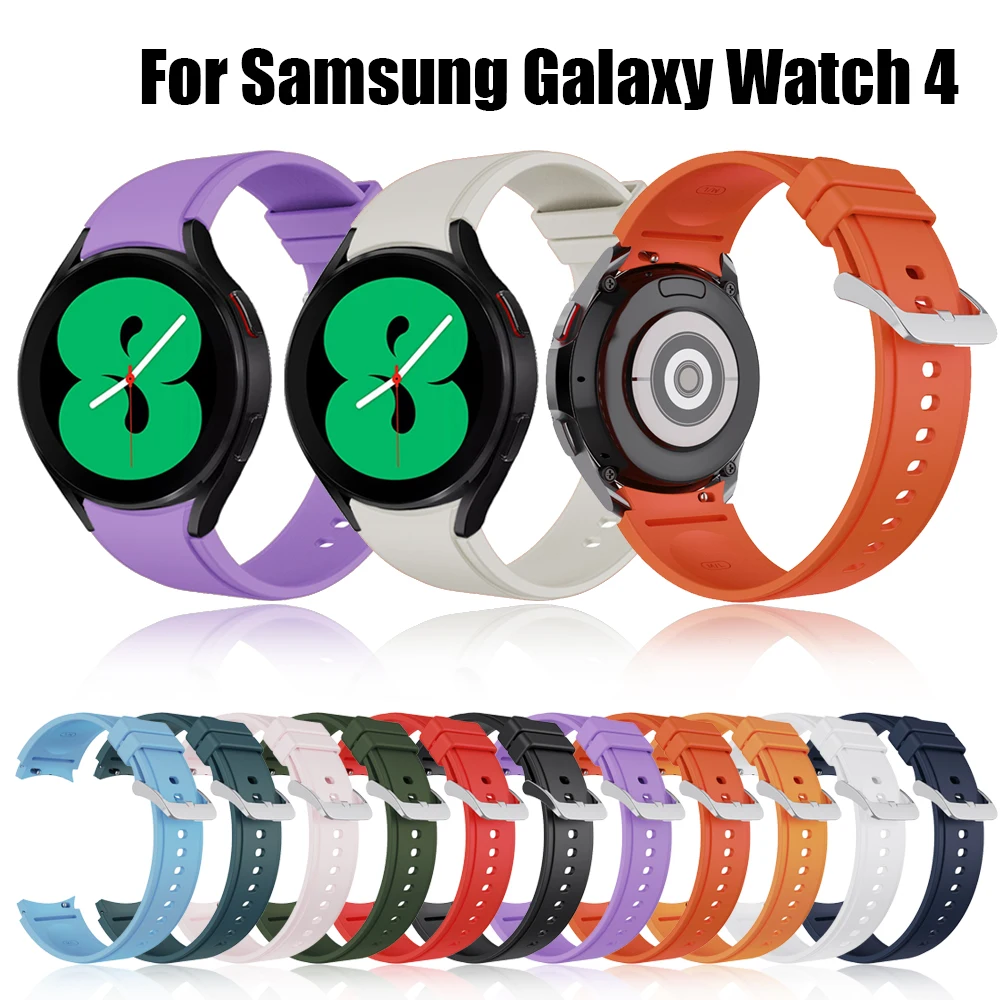 

Ремешок силиконовый для Samsung Galaxy Watch 4 Classic 42 мм 46 мм, мягкий браслет для Galaxy Watch 4 40 мм 44 мм, 2021