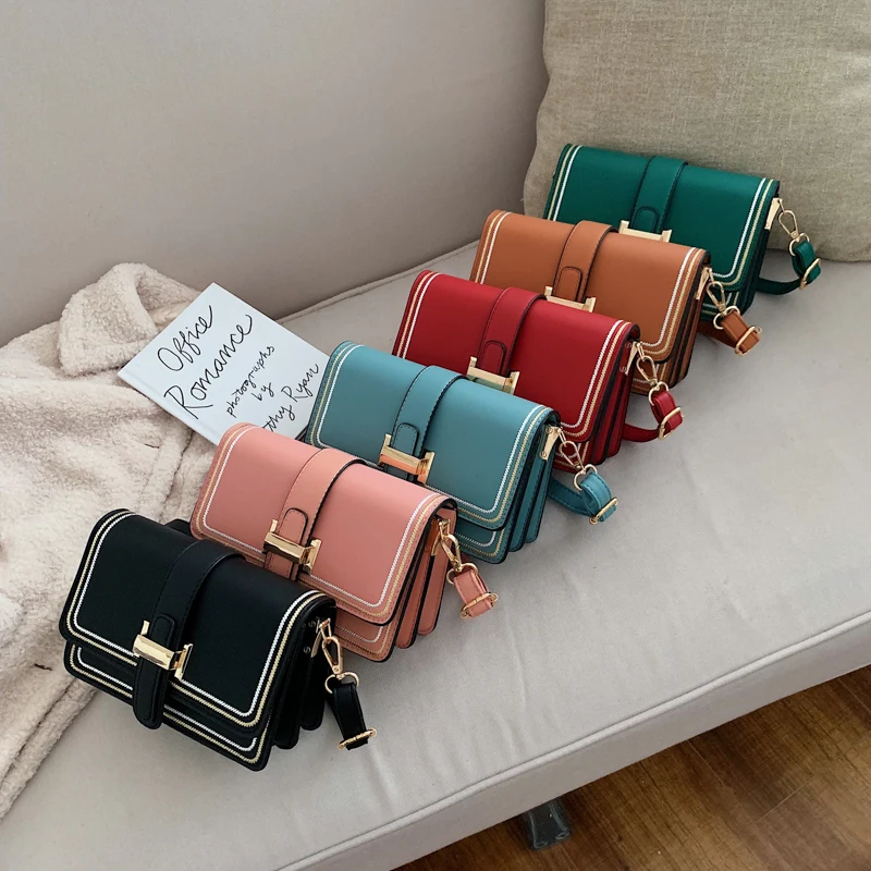 Женская сумка через плечо из искусственной кожи однотонная модная